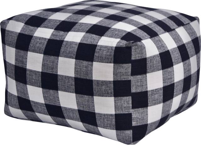 Kids Isolde Black White Square Poufette - Thumbnail - Image 1