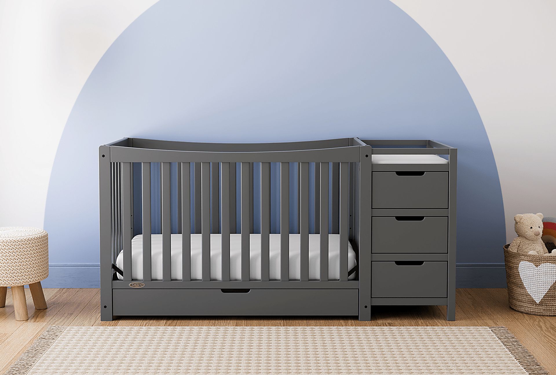 Kids Ithoria Gray Convertible Crib - Image 2