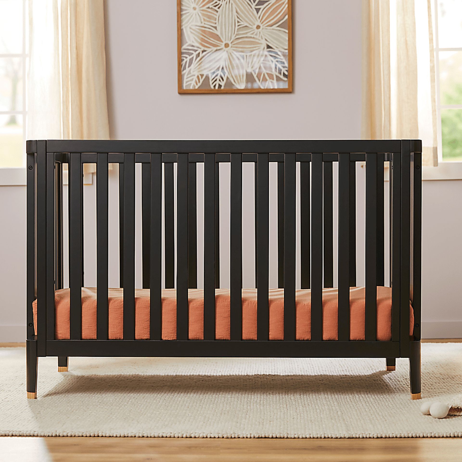 Kids Ivodu Black Convertible Crib - Image 2