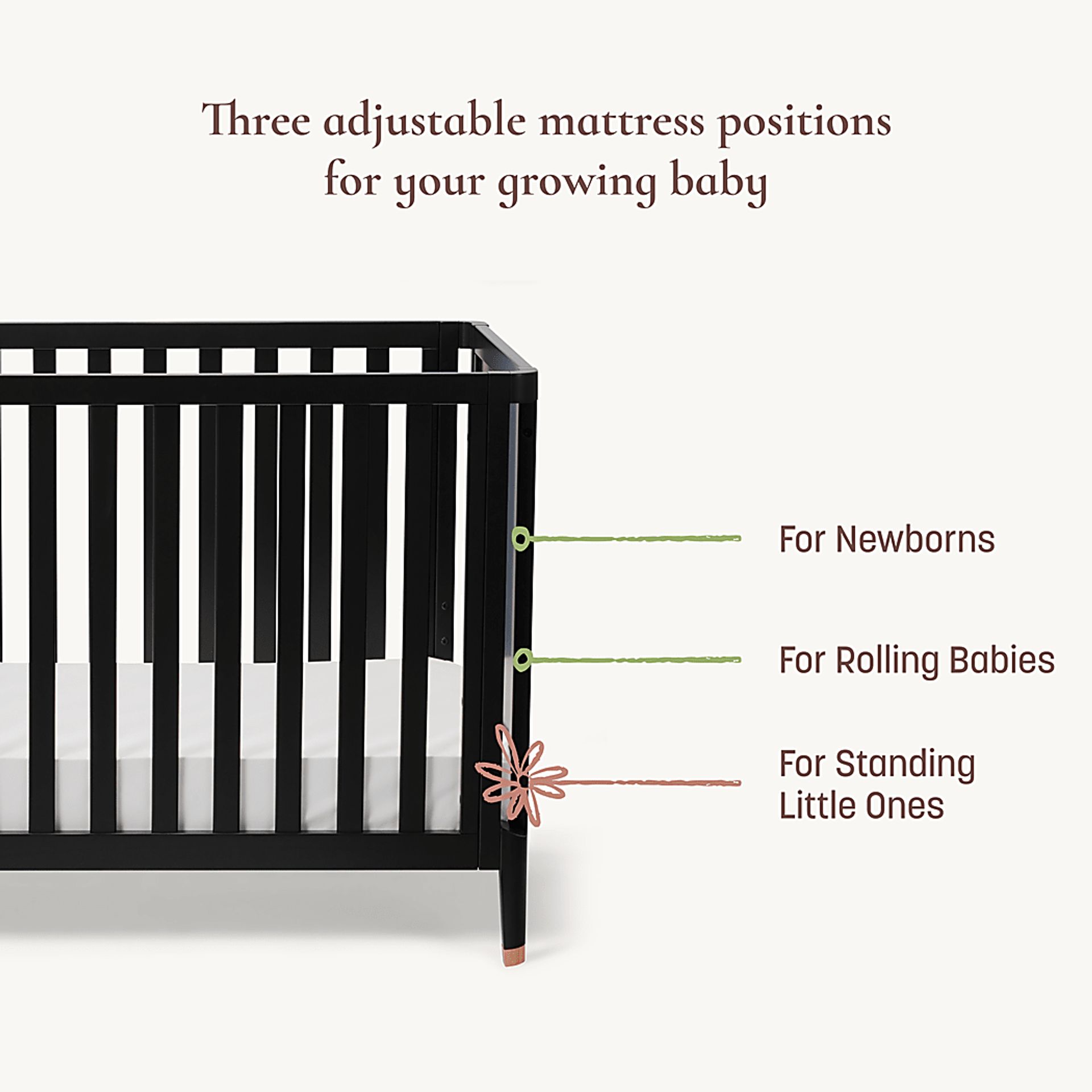 Kids Ivodu Black Convertible Crib - Image 7
