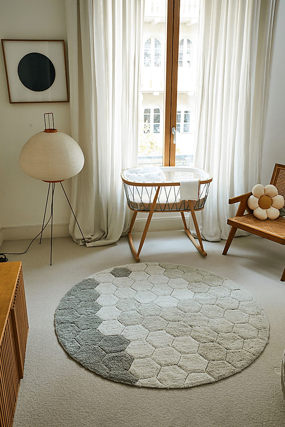 Honeycomb Rug Ivory Beige | Rooms to Go