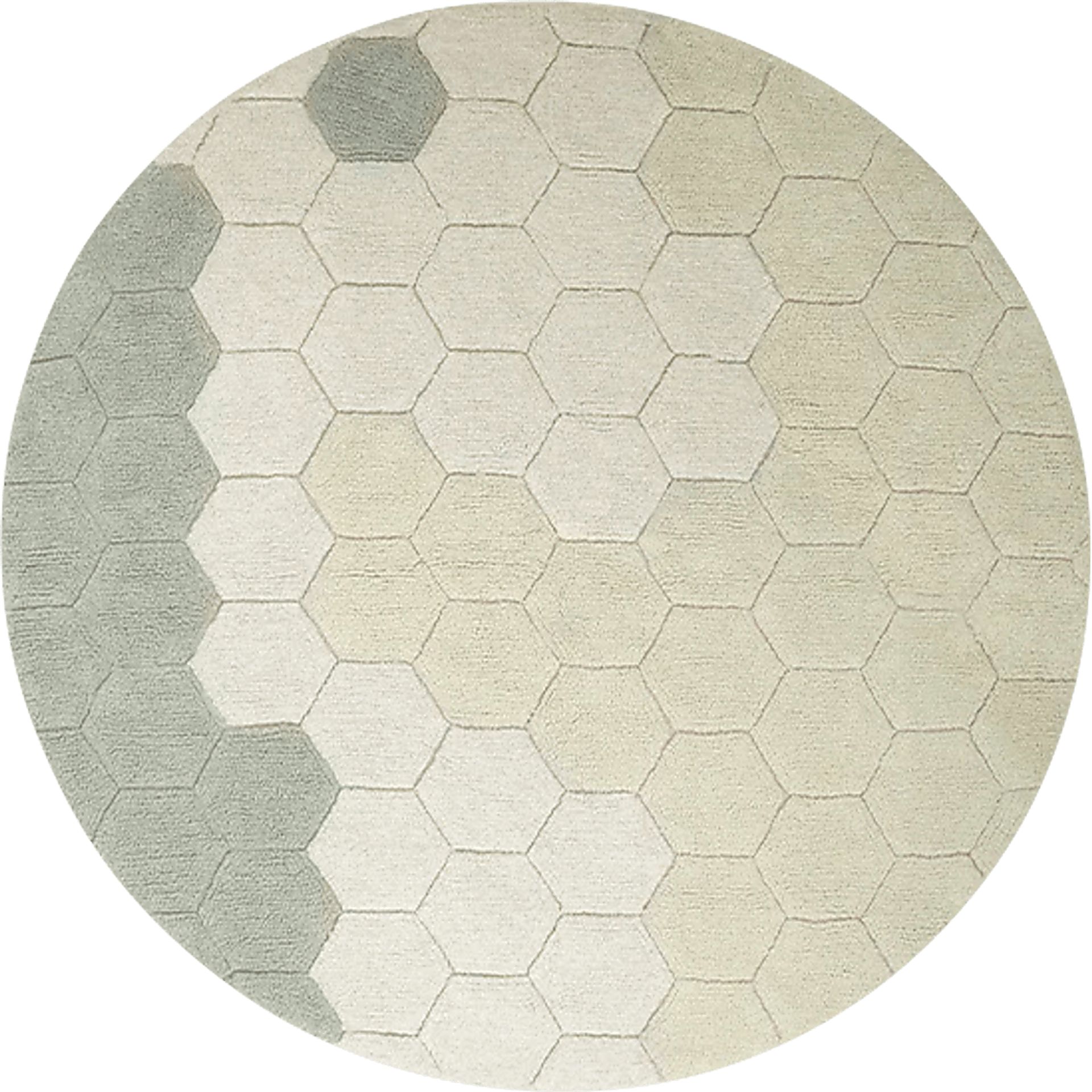 Kids Ivory 4'7 Honeycomb Maching Washable Round Rug - Image 1