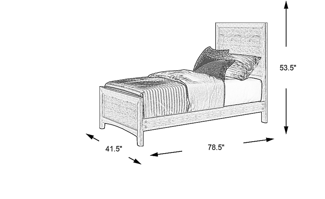 Kids Ivy League 2.0 Walnut Twin Panel Bed