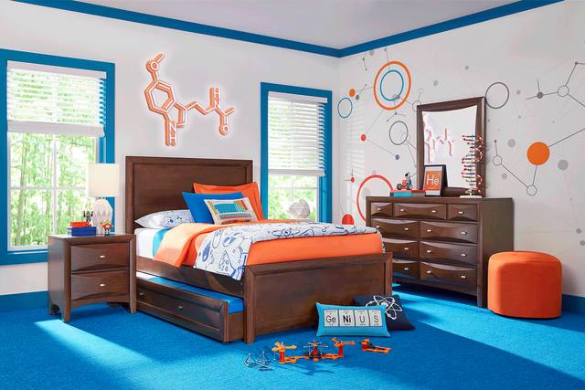 Kids Ivy League 2.0 Walnut 5 Pc Full Panel Bedroom - Thumbnail - Image 1