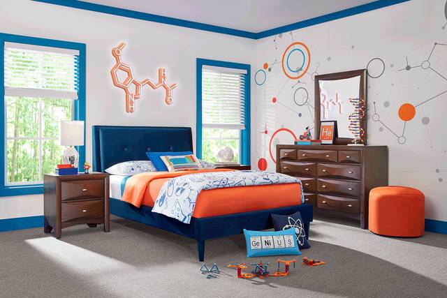 Kids Jaidyn Blue 3 Pc Full Upholstered Bed - Thumbnail - Image 2