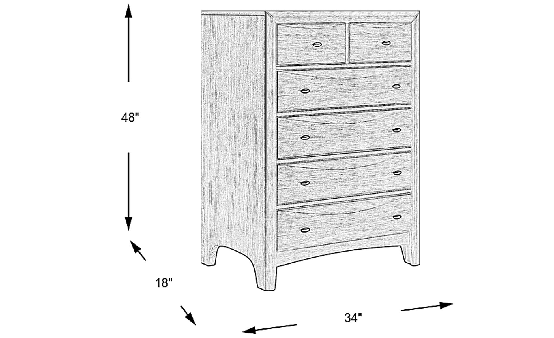 Dimension Image. Please refer to the Dimension Tab on this page for dimension details.