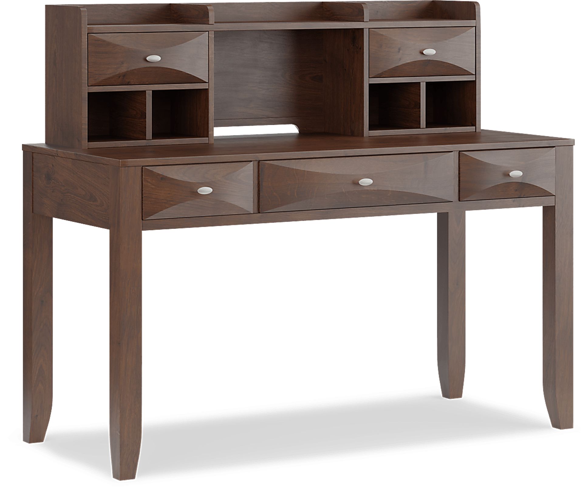 Kids Ivy League 2.0 Walnut Desk and Hutch - Image 1