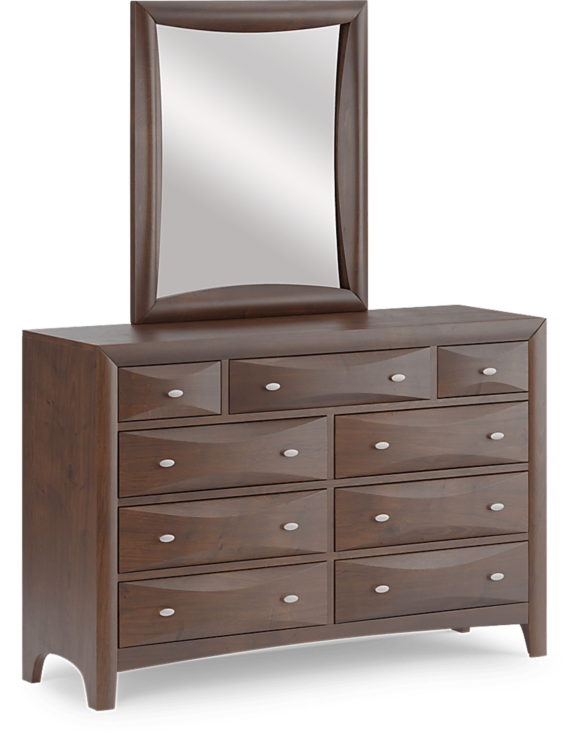 Kids Ivy League 2.0 Walnut Dresser & Mirror Set - Image 1