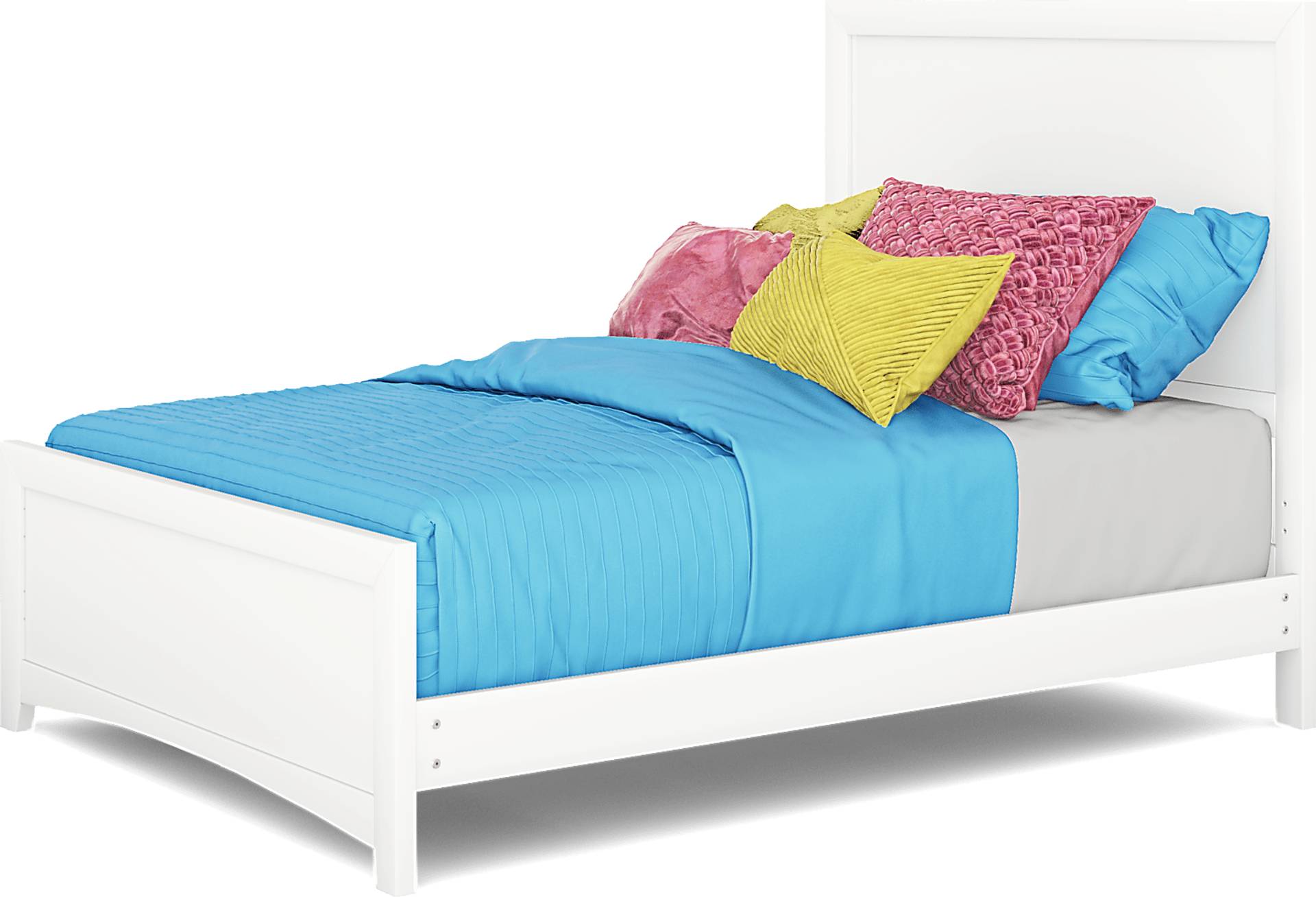 white 3 pc full panel bed