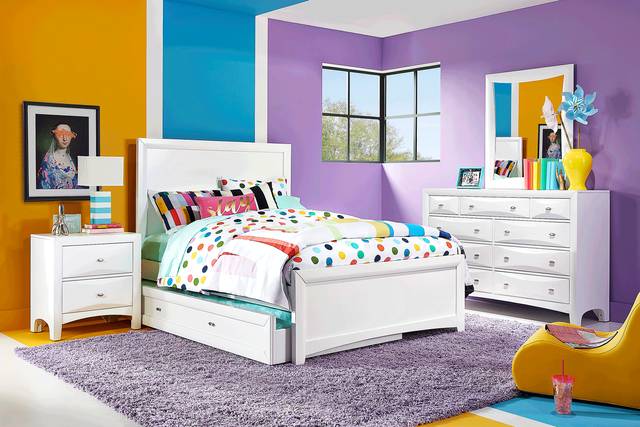 Kids Ivy League 2.0 White 5 Pc Full Panel Bedroom - Thumbnail - Image 1