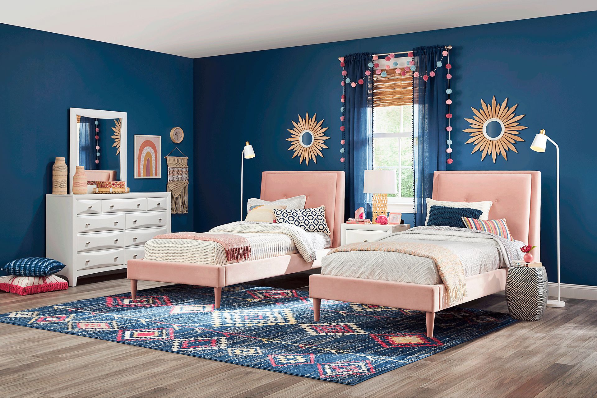 Kids Jaidyn Pink Twin Upholstered Bed - Image 2