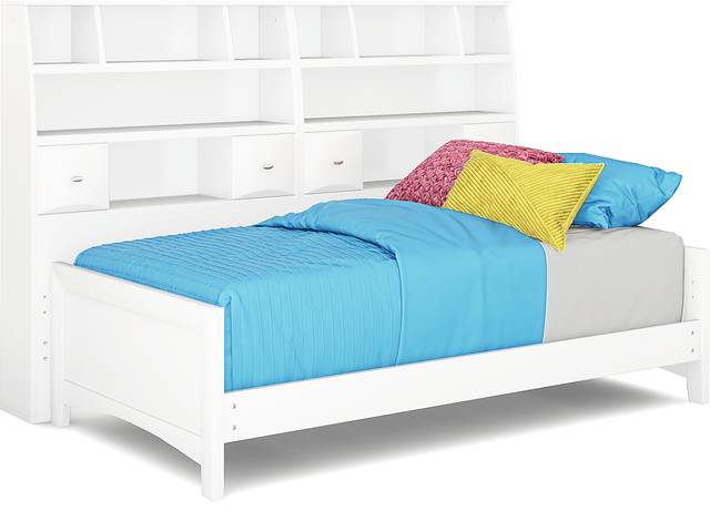 Kids Ivy League 2.0 White 5 Pc Twin Bookcase Wall Bed - Thumbnail - Image 3