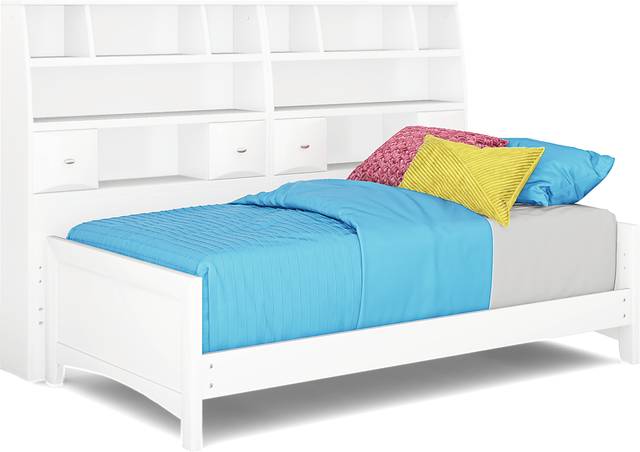 Kids Ivy League 2.0 White 5 Pc Twin Bookcase Wall Bed - Thumbnail - Image 1