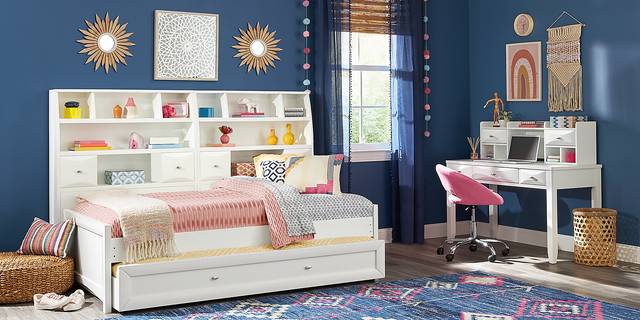 Kids Ivy League 2.0 White 5 Pc Twin Bookcase Wall Bed - Thumbnail - Image 2
