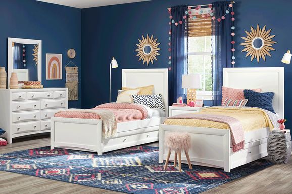 Kids Ivy League 2.0 White 8 Pc Twin Panel Bedroom