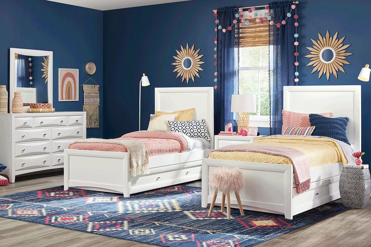 Ivy League 2.0 8 Pc White Colors,White Twin Bedroom Set With Dresser, 3 ...