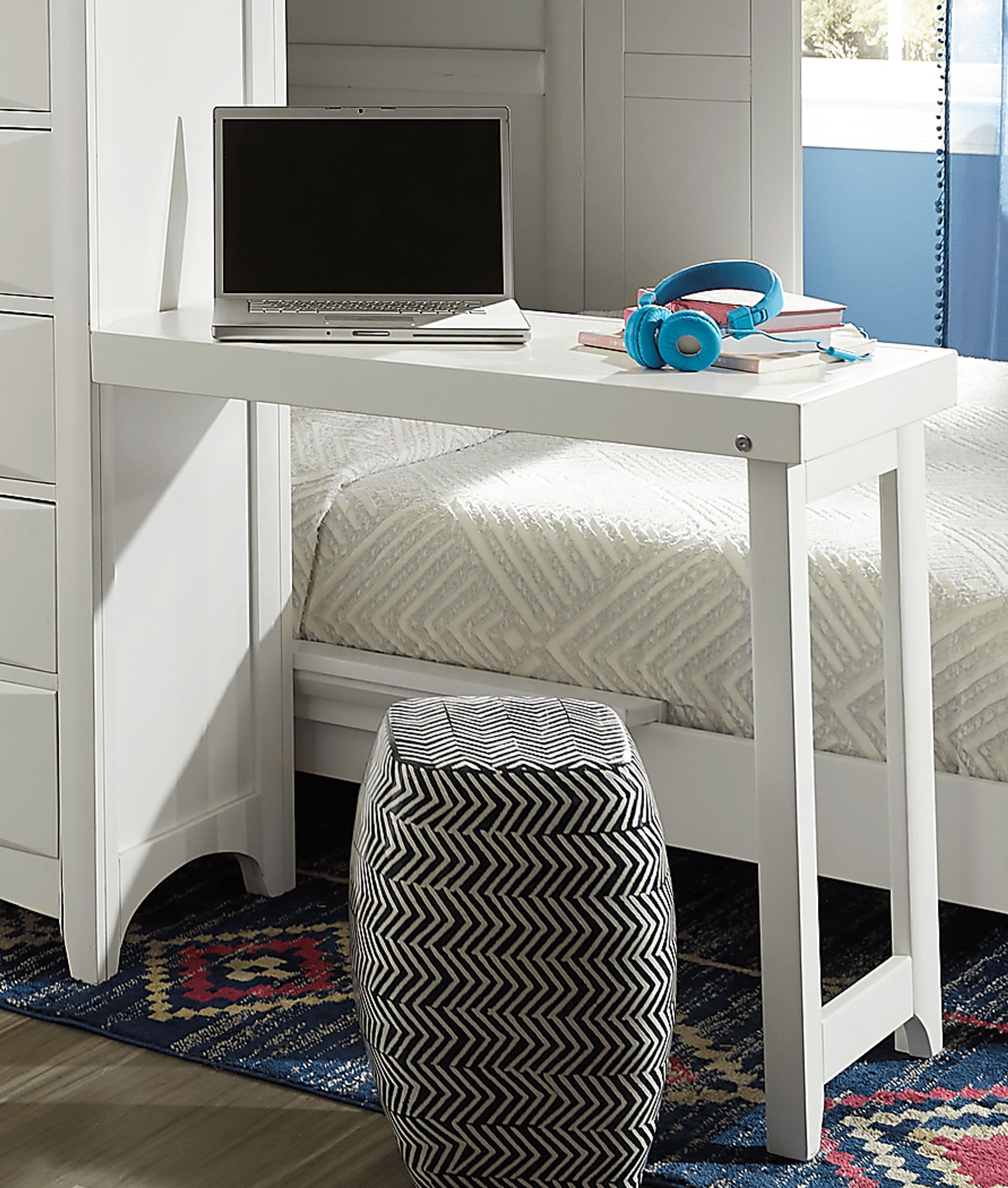 Ivy League 2.0 White Full/Full Step Loft with Chest and Bookcase with Desk Attachment - Image 6
