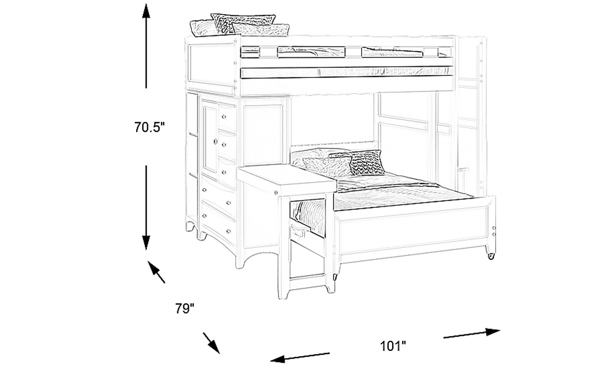 Dimension Image. Please refer to the Dimension Tab on this page for dimension details.