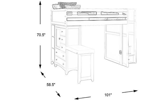 Dimension Image. Please refer to the Dimension Tab on this page for dimension details.