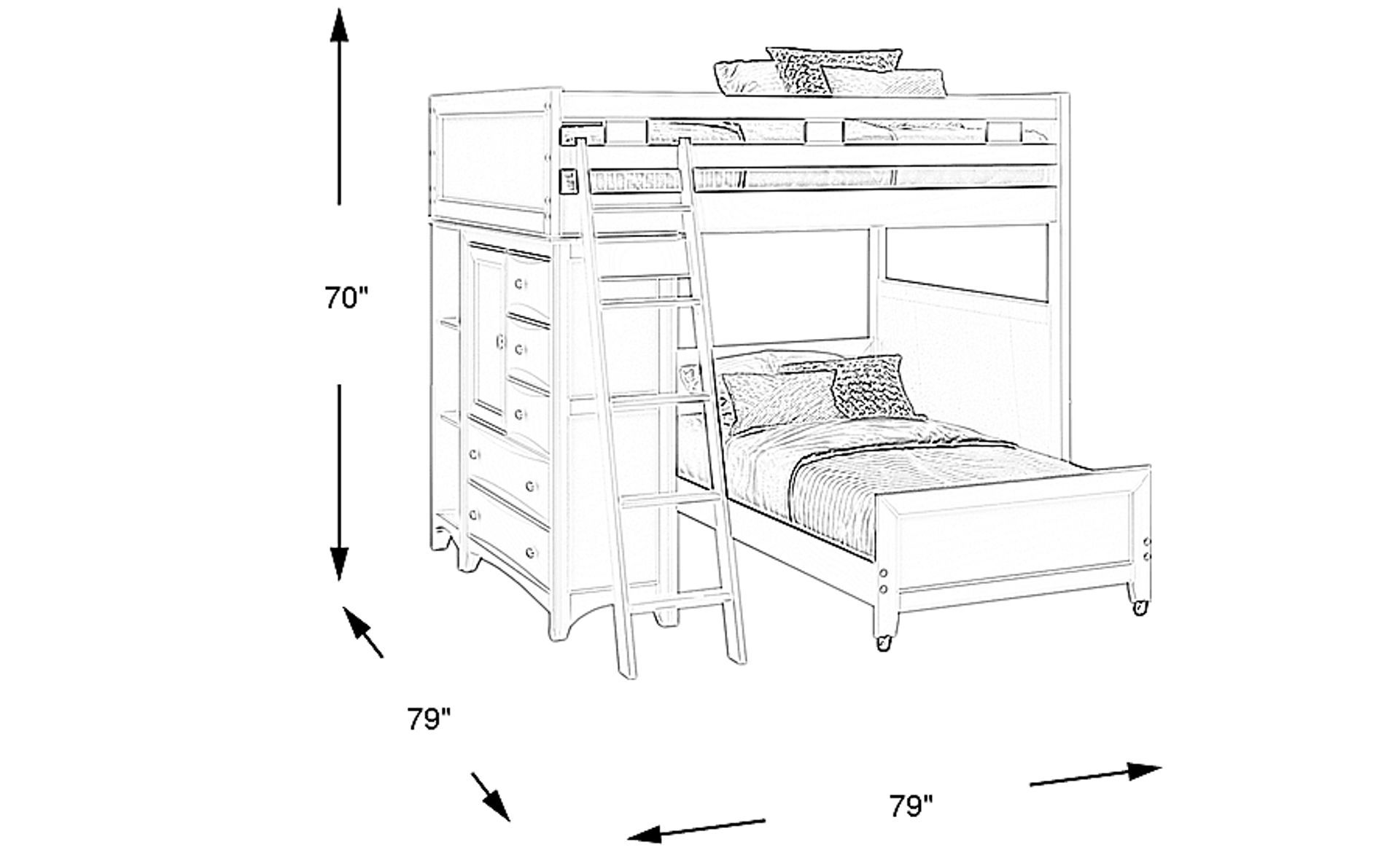 Dimension Image. Please refer to the Dimension Tab on this page for dimension details.