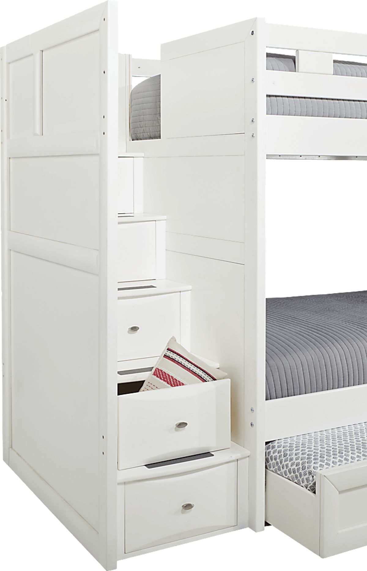 Ivy League 2.0 White Colors,White Twin/Full Step Bunk With Chest & Desk ...