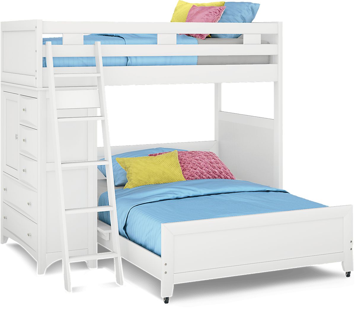 Ivy League 2.0 White Twin/Full Loft with Chest