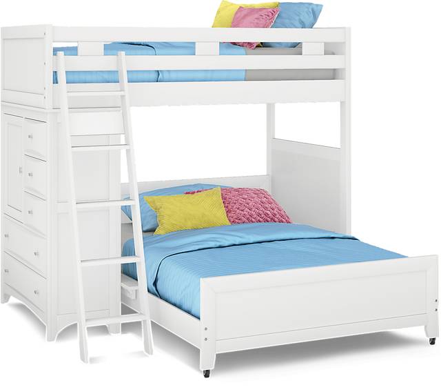 Ivy League 2.0 White Twin/Full Loft with Chest - Thumbnail - Image 1