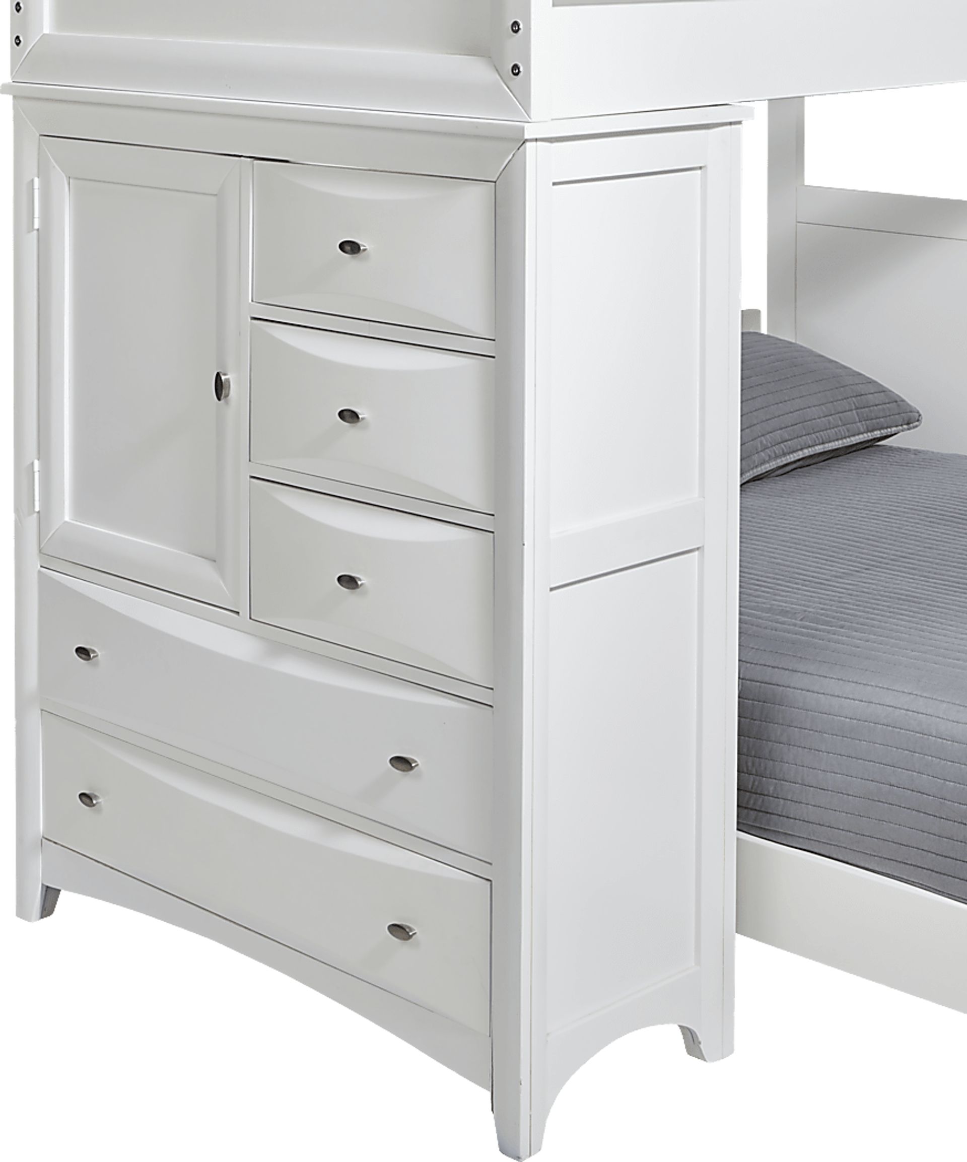 Kids Ivy League 2.0 White Twin/Full Step Loft with Chest & Desk Attachment - Image 4