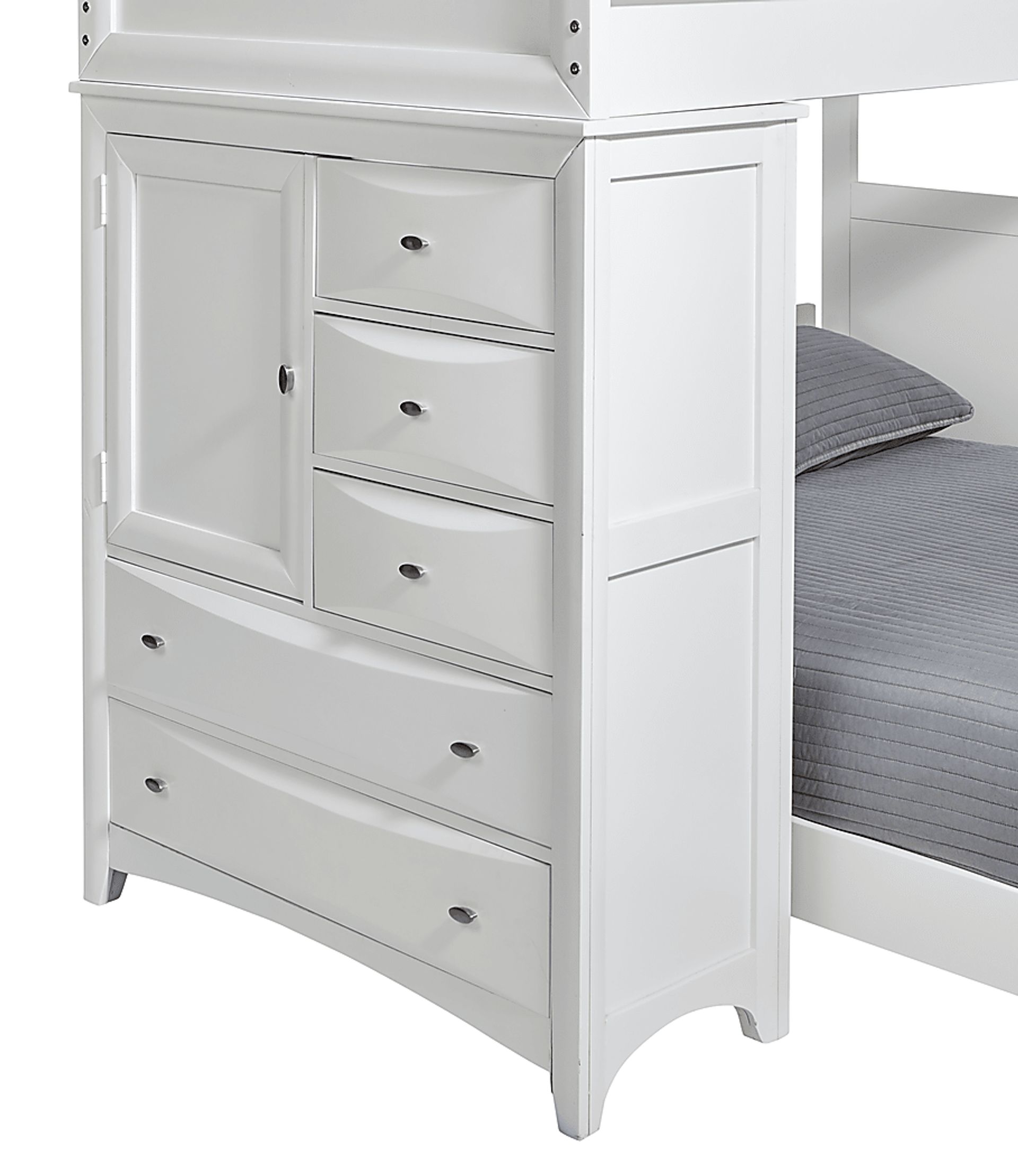 Ivy League 2.0 White Twin Loft Bed with Chest - Image 3