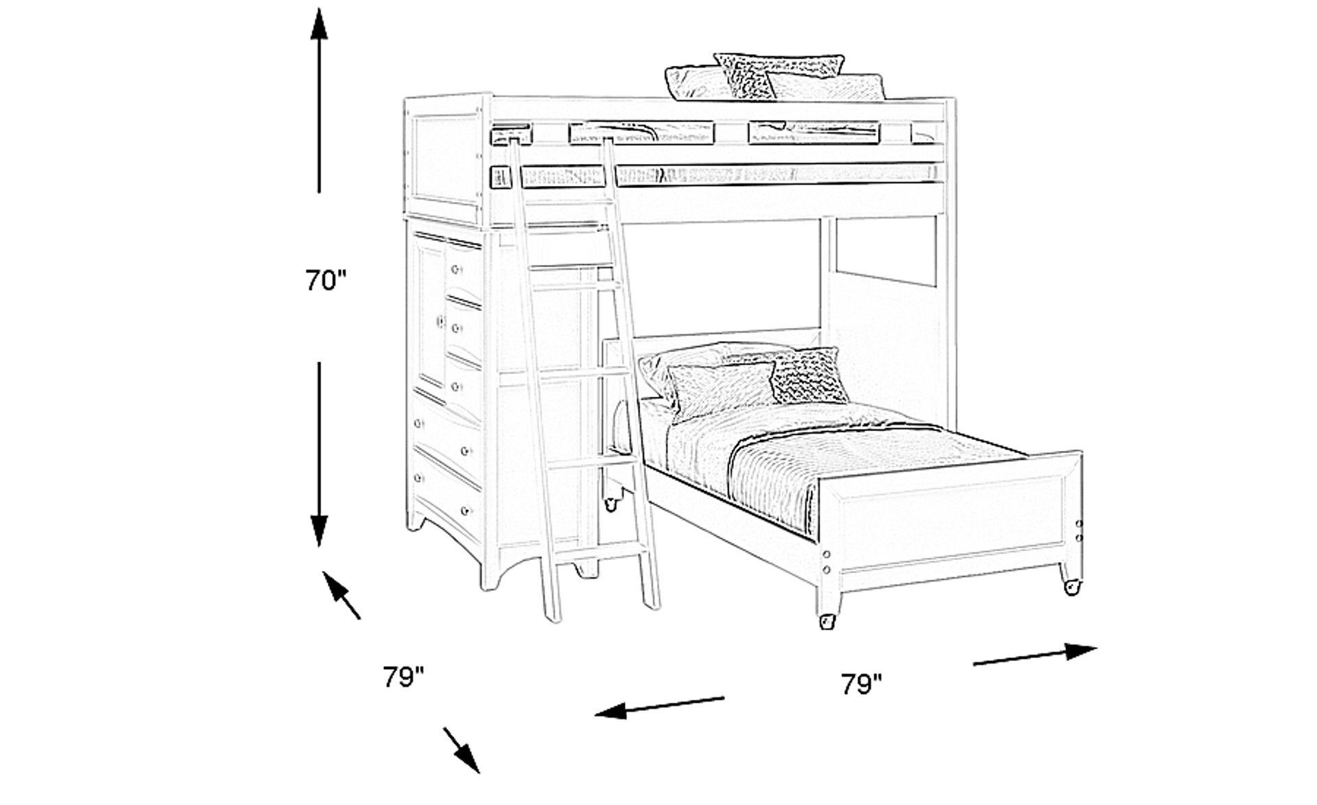 Dimension Image. Please refer to the Dimension Tab on this page for dimension details.
