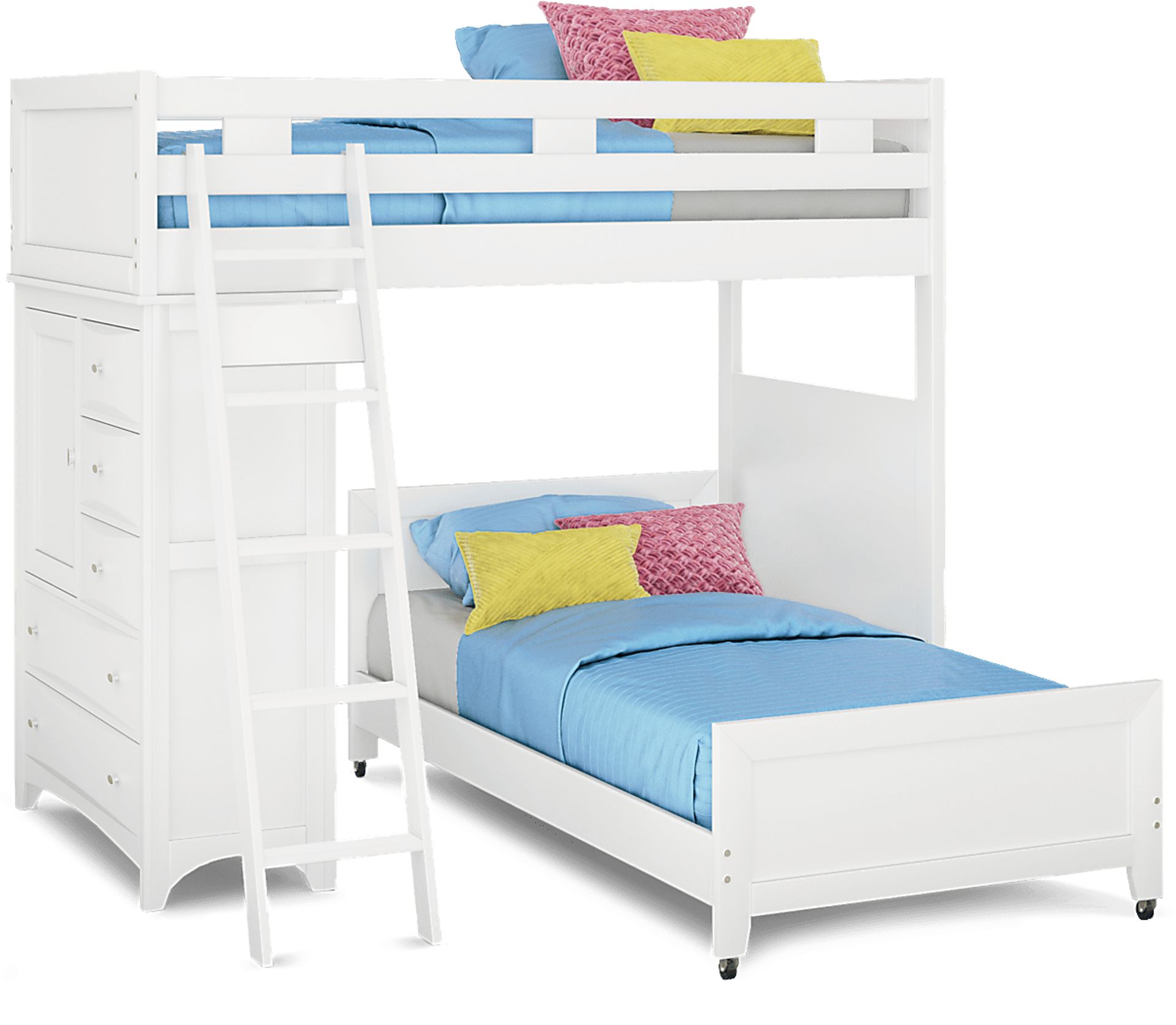 Ivy League 2.0 White Twin/Twin Loft with Chest - Image 1