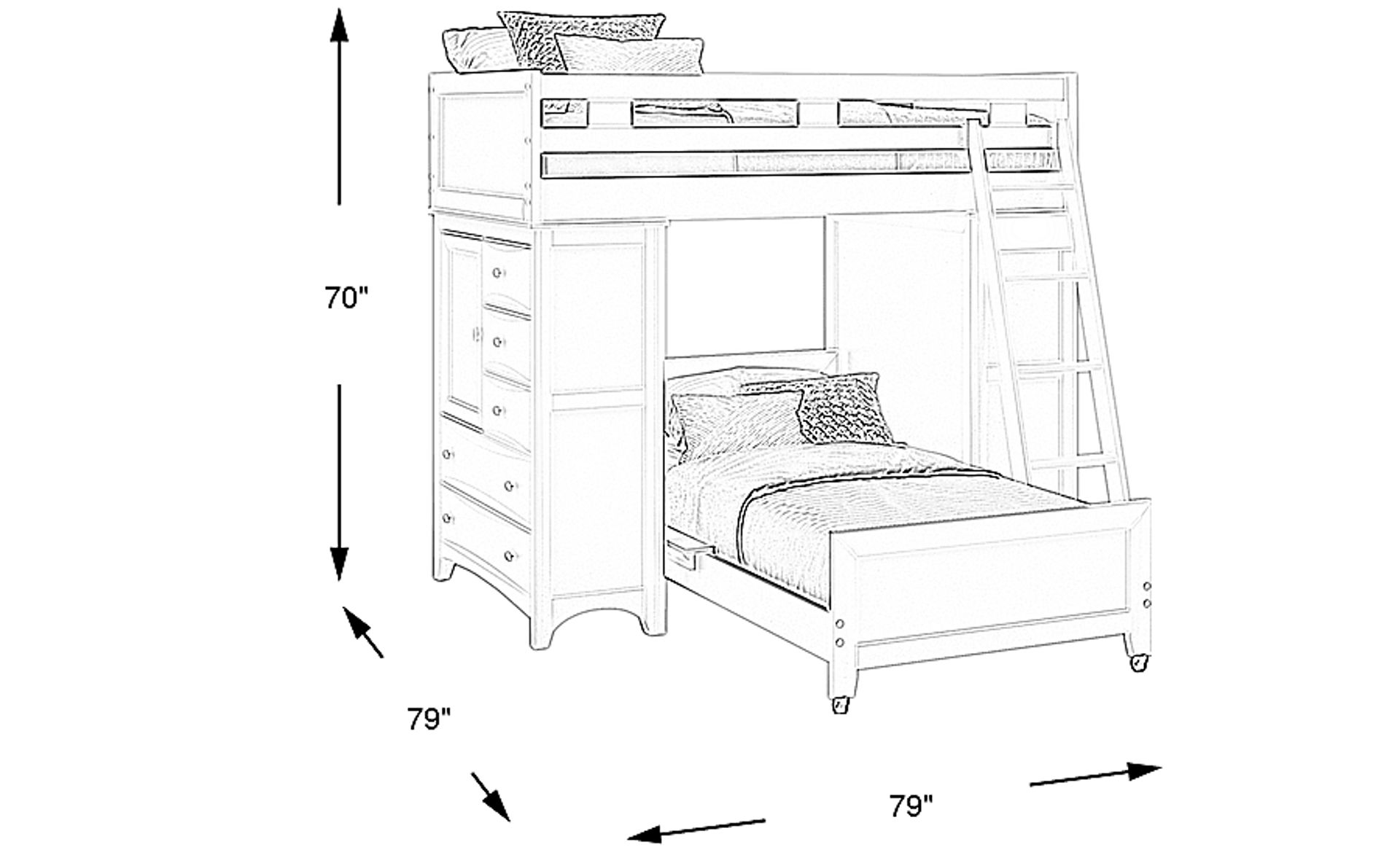 Dimension Image. Please refer to the Dimension Tab on this page for dimension details.