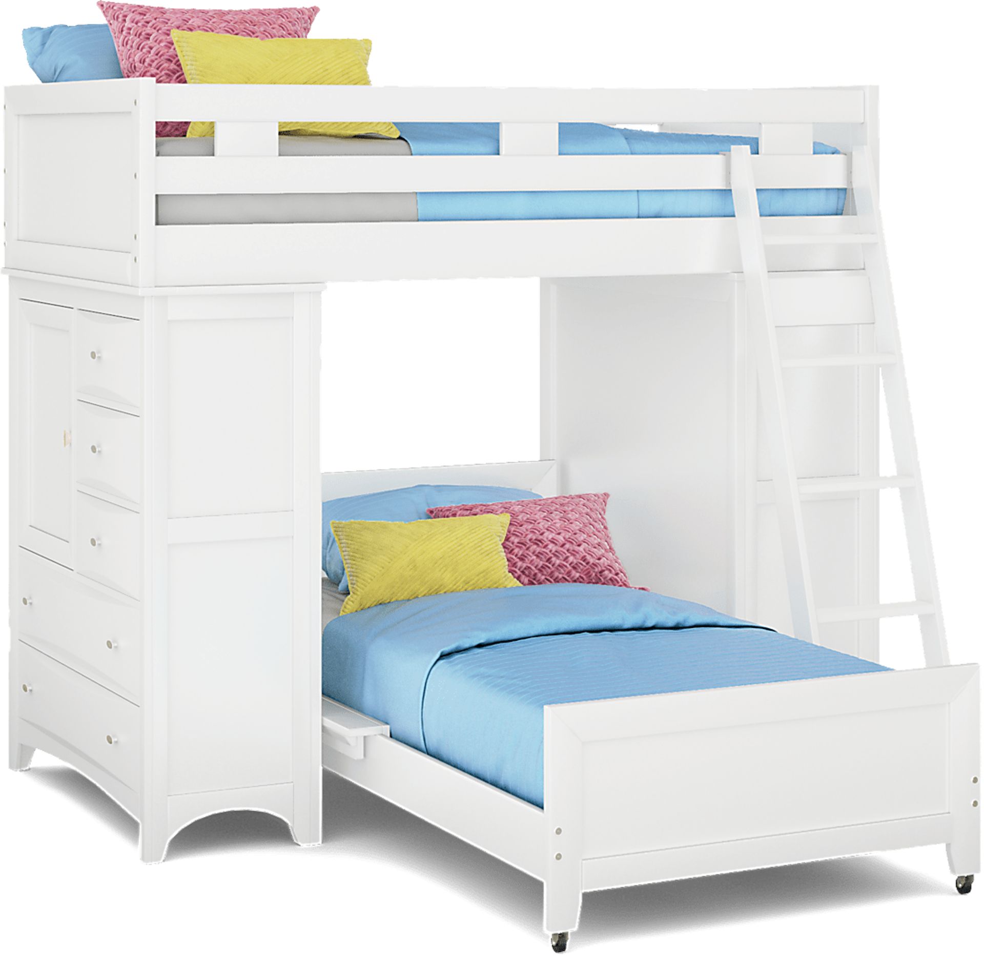 Ivy League 2.0 White Twin/Twin Loft with Two Chests - Image 1