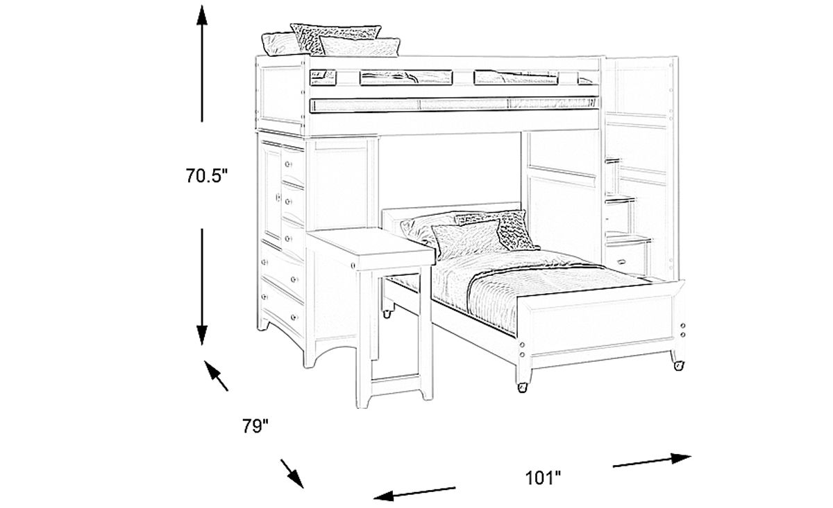 Ivy League 2.0 White Colors,White Twin/Twin Step Loft With Chest And ...