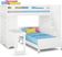 Kids Ivy League 2.0 White Twin/Twin Step Bunk with Chest & Desk Attachment