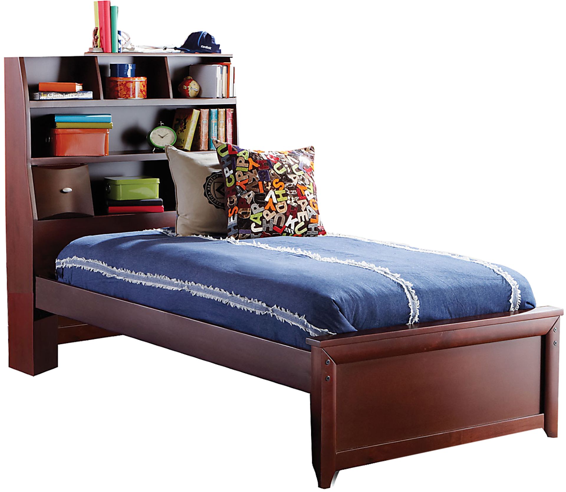 Kids Ivy League Cherry 3 Pc Twin Bookcase Bed - Image 1