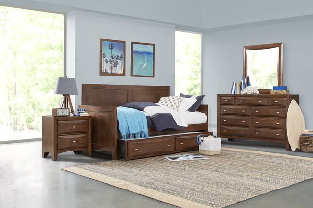 Kids Ivy League Cherry 6 Pc Full Sleigh Bedroom - Thumbnail - Image 1