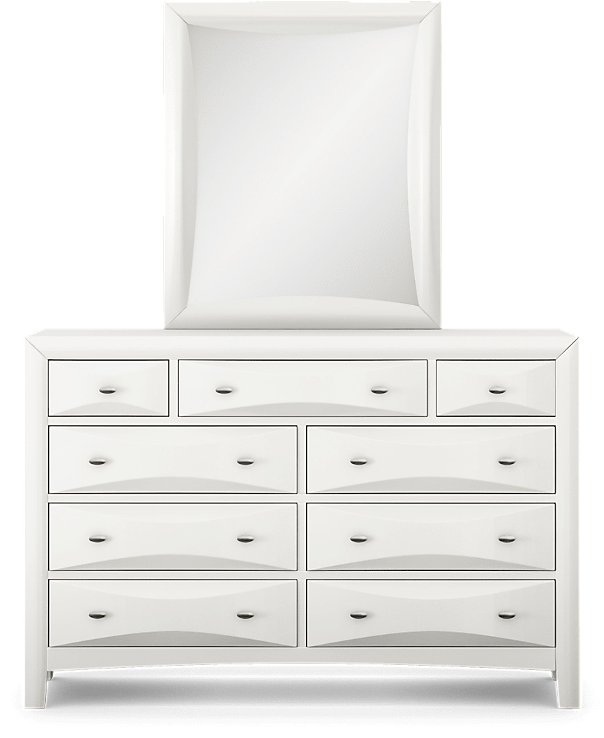 Kids Ivy League White Dresser & Mirror Set - Image 1