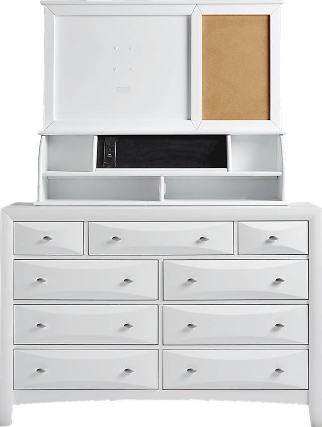 Kids Ivy League White Dresser with Hutch - Thumbnail - Image 1
