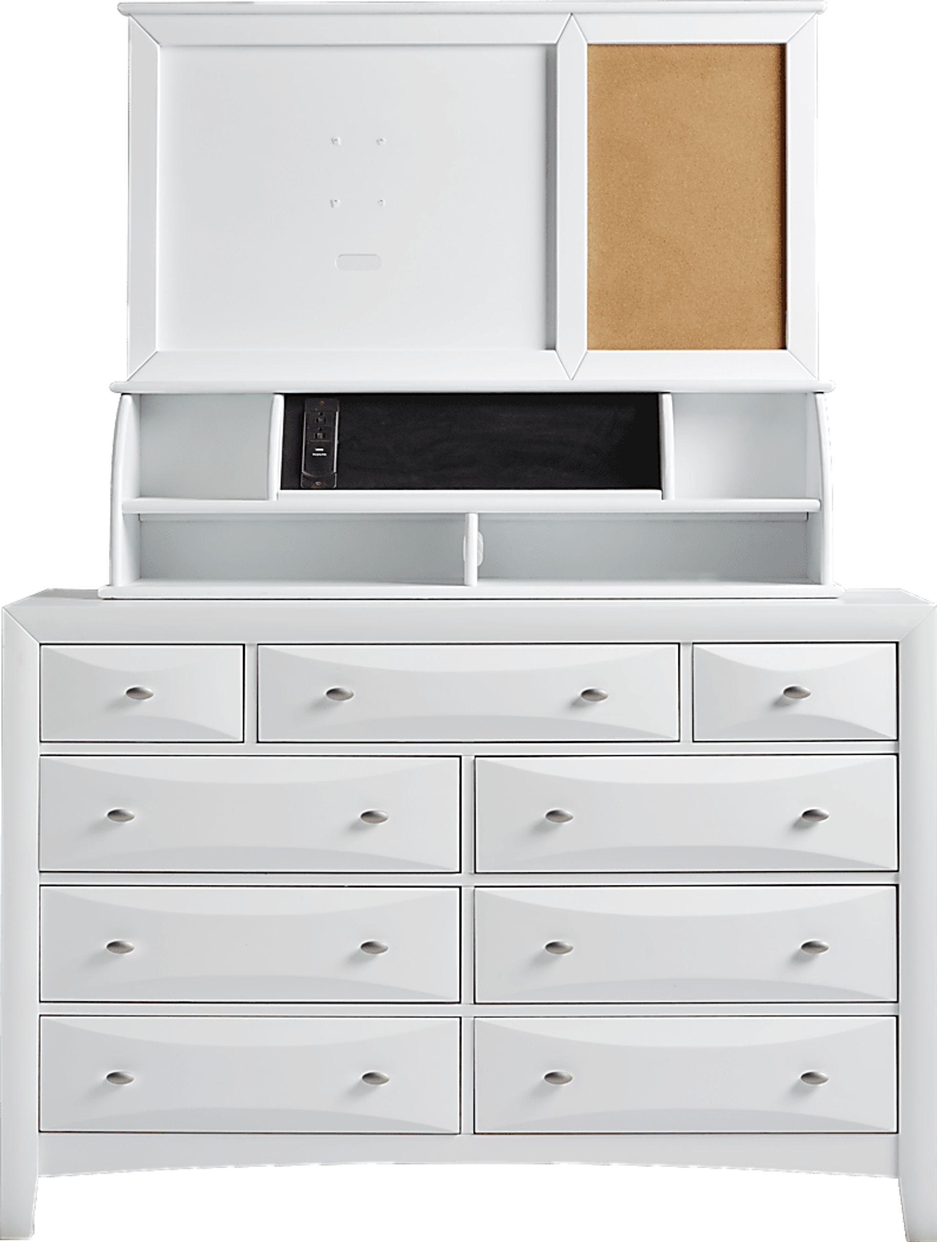 Kids Ivy League White Dresser with Hutch - Image 1