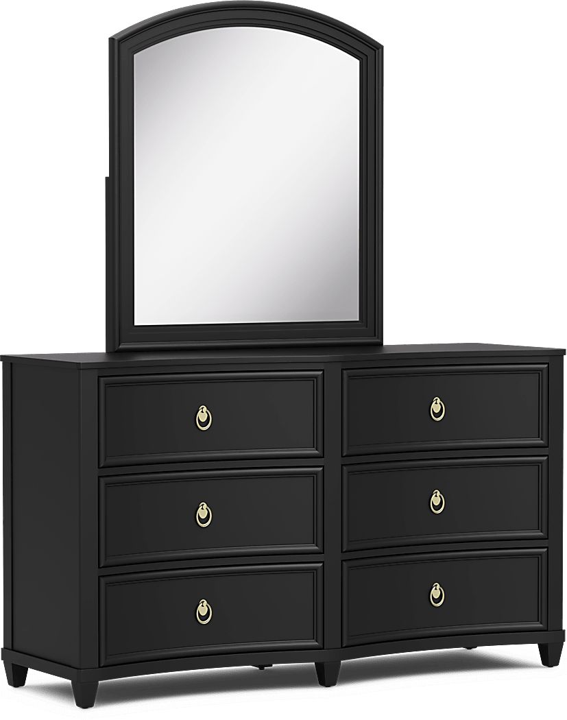 Kids Jaclyn Lane Black Dresser and Mirror