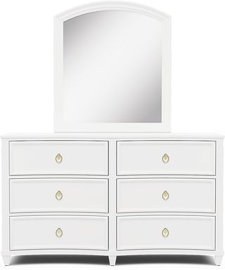Kids Jaclyn Lane White Dresser and Mirror