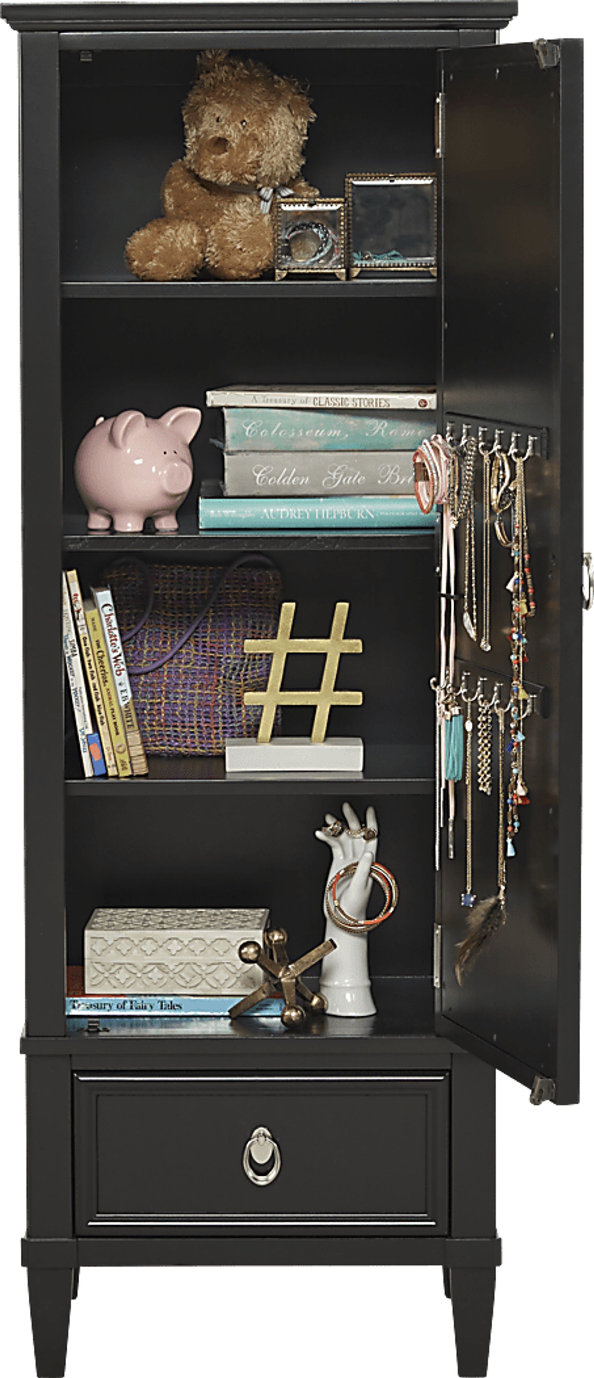 Kids Jaclyn Place Black Mirrored Door Chest - Image 2