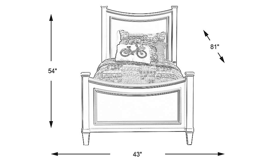 Kids Jaclyn Place Gray 3 Pc Twin Bed