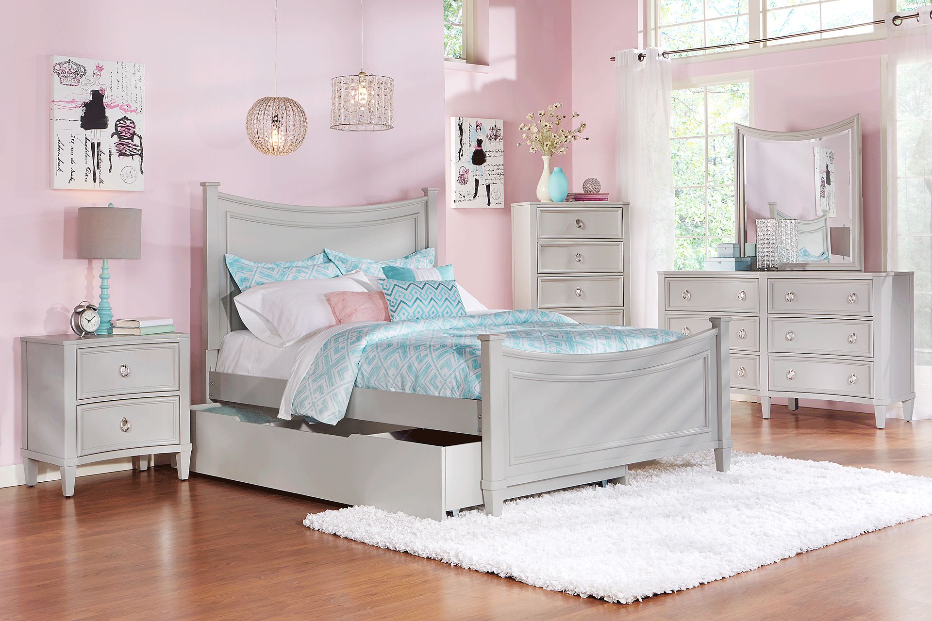 Kids Jaclyn Place Gray 4 Pc Twin Bedroom - Image 1