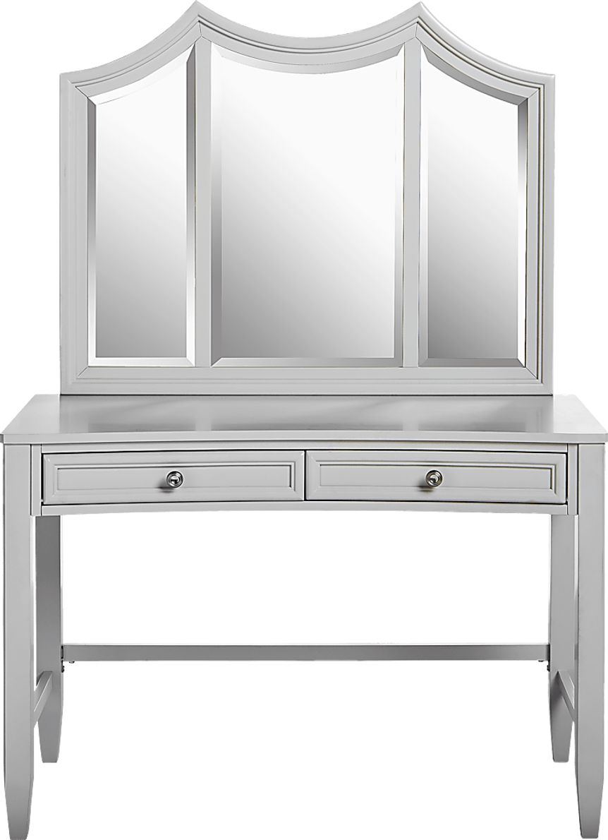 Kids Jaclyn Place Gray Desk with Vanity Mirror