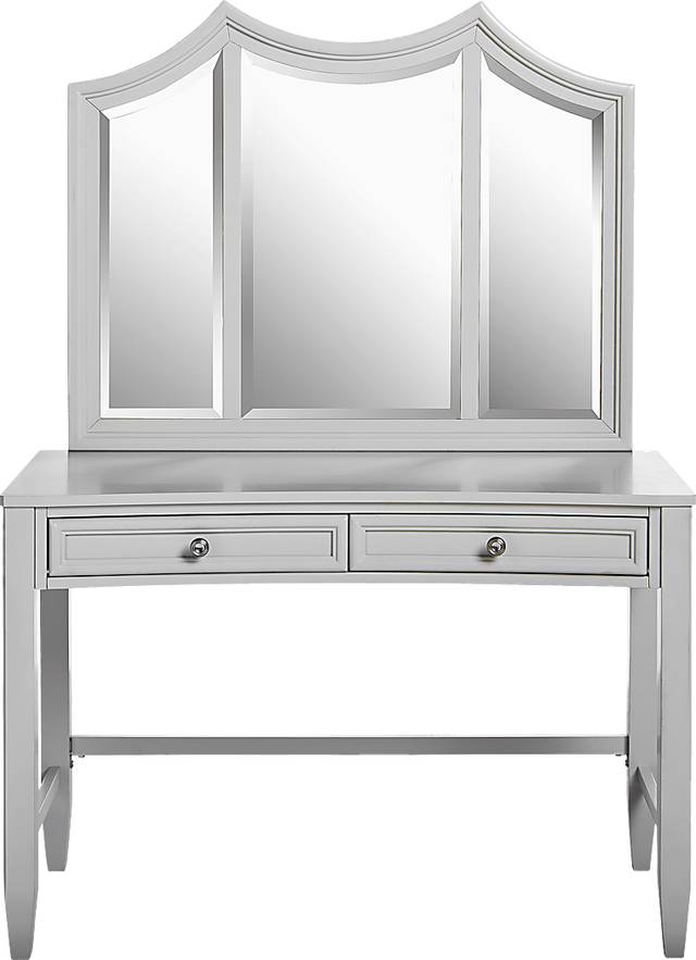 Kids Jaclyn Place Gray Desk with Vanity Mirror - Thumbnail - Image 1