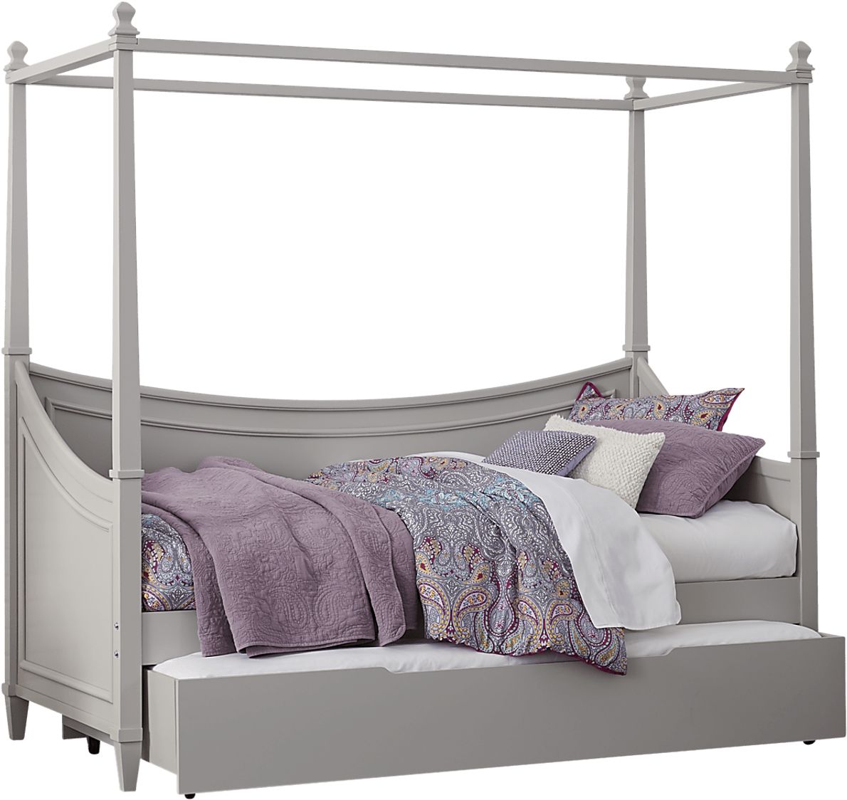 Kids Jaclyn Place Gray 6 Pc Twin Canopy Daybed Bedroom Rooms To Go