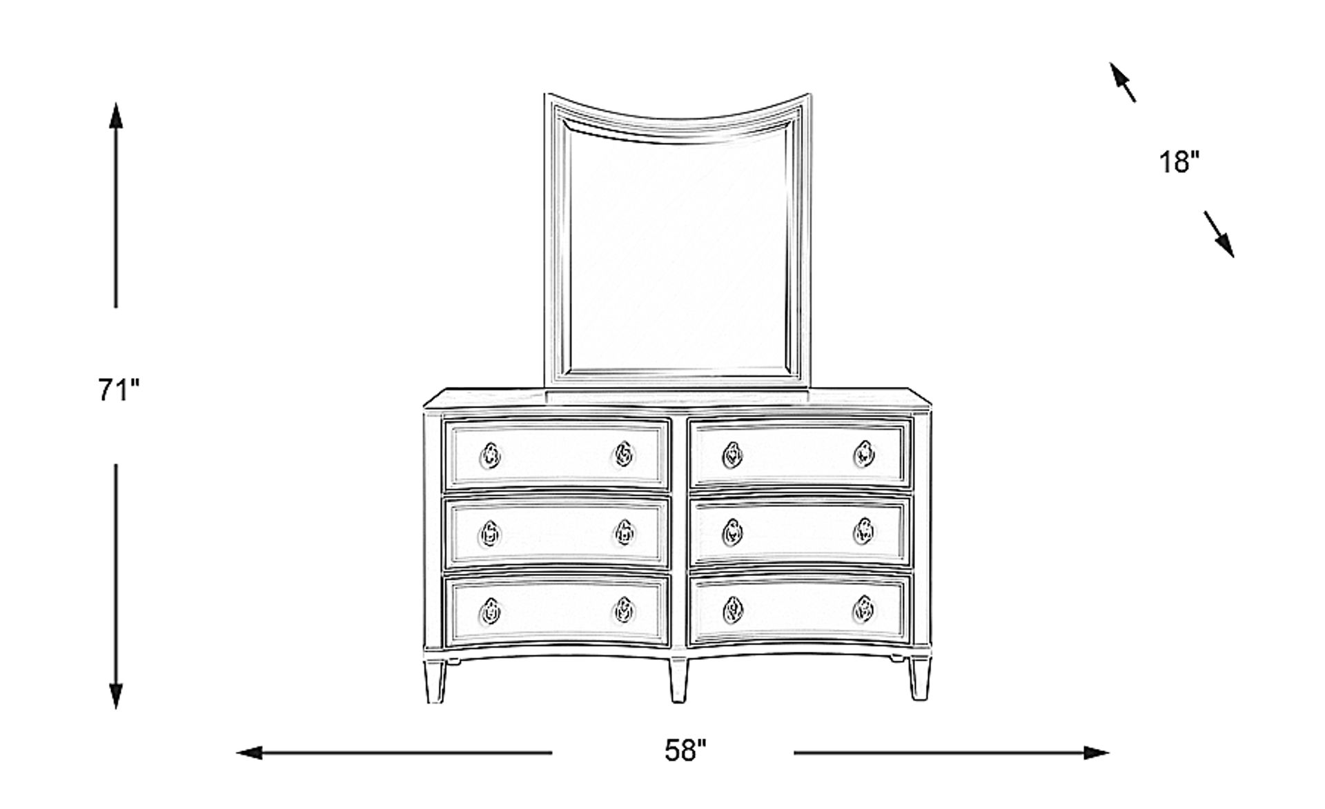 Dimension Image. Please refer to the Dimension Tab on this page for dimension details.