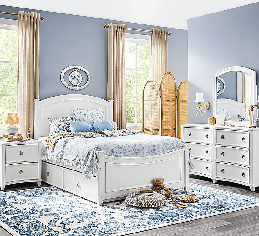 Kids Jaclyn Lane White Full Panel Bedroom